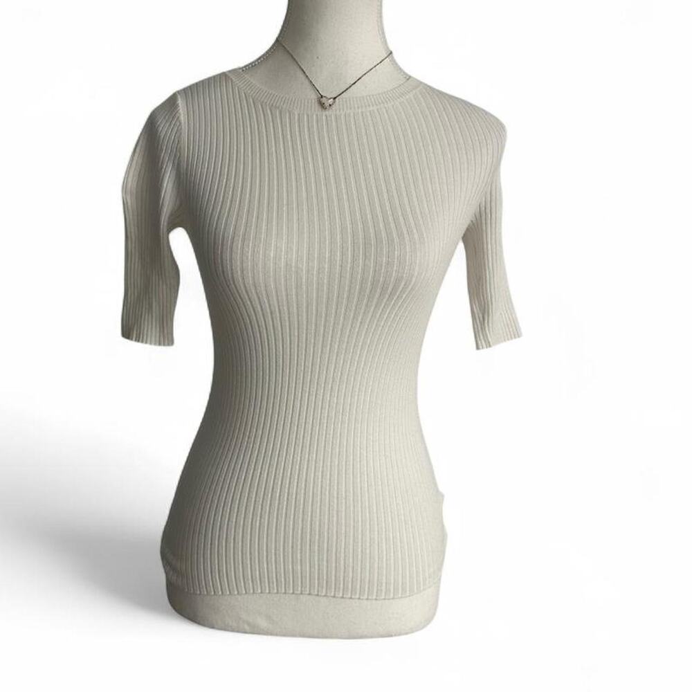 Express Y2K Supper Fitted XXS 3/4 Sleeve Top Business Casual Going Out Fit